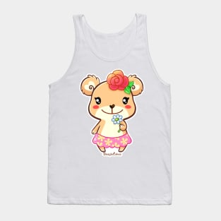 Kawaii Spring Time Flower Bear Tank Top